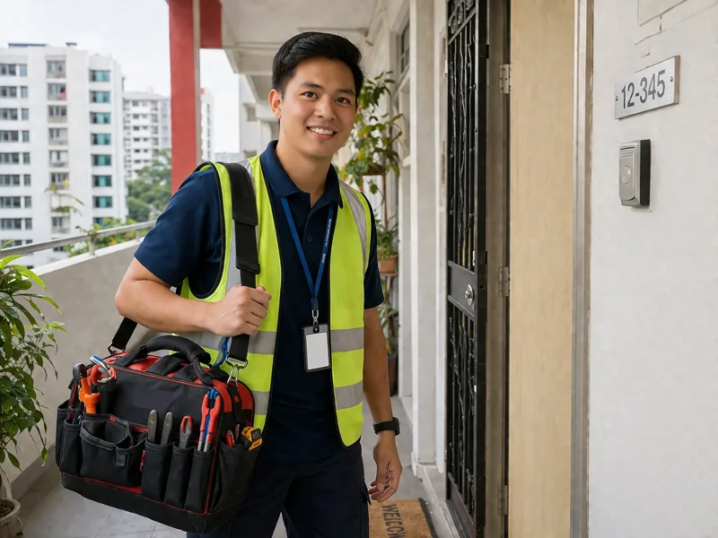 Emergency electrician arriving at Singapore home